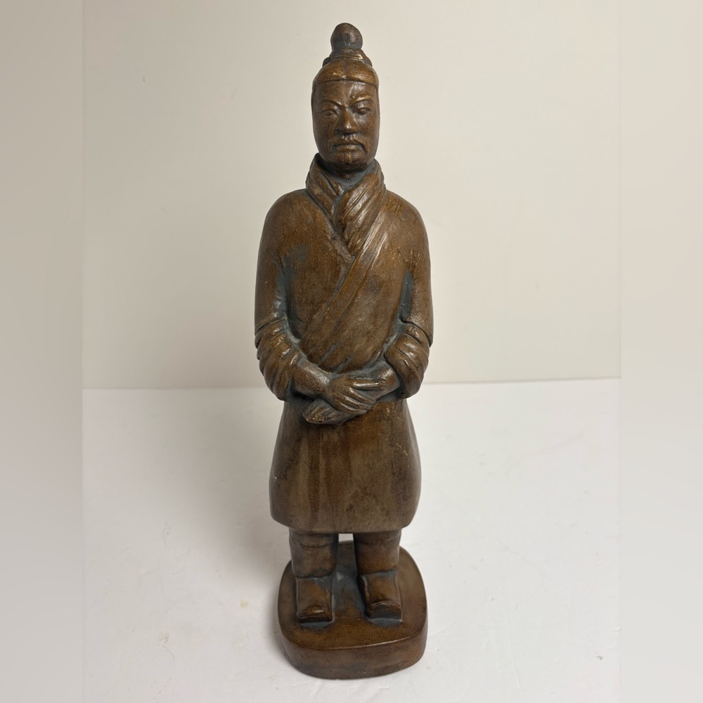 Vintage Brown Resin “Terracotta Warrior” Statue